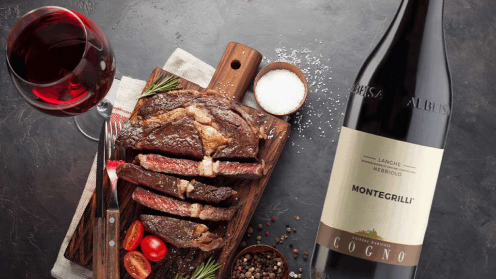 Langhe Nebbiolo Cogno bij barbecue